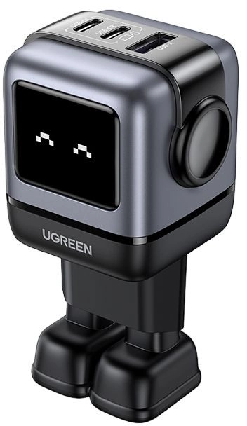 Сетевое зарядное устройство UGREEN UNO 65W USB-A+2xUSB-C Robot, серый